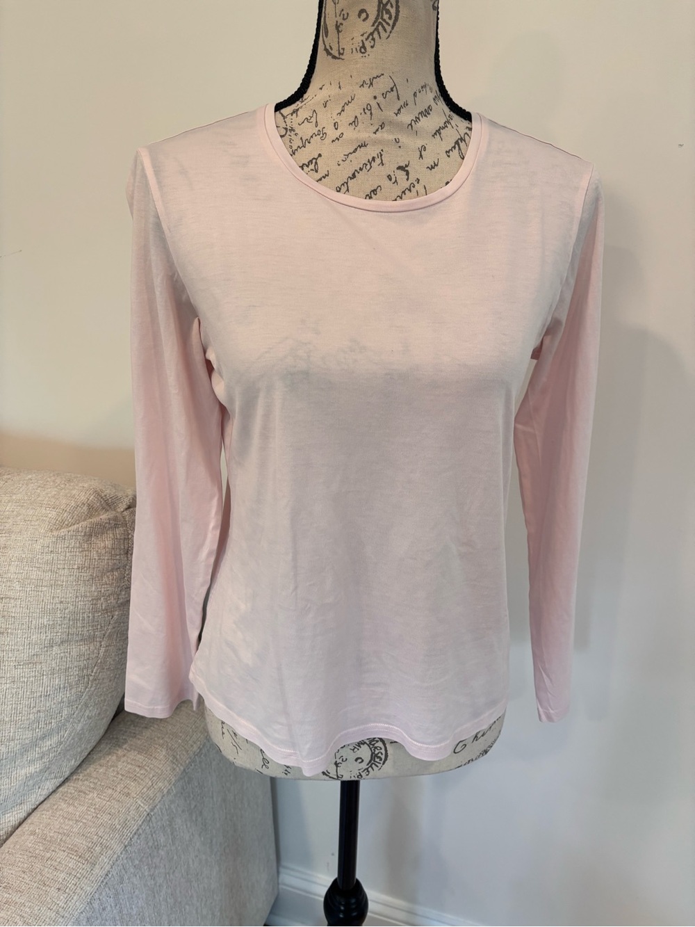 TSE light pink long sleeve tee size large